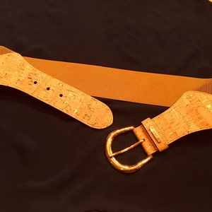 Ralph Lauren NWT sz M Belt tan  Cork Gold Buckle